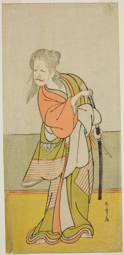 Skuespilleren Nakajima Kanzaemon III som Yaguchi no Karasu-baba i skuespillet Hono Nitta Daimyojin, opført på Morita Theatre i den syvende måned, 1777 af Katsukawa Shunsho