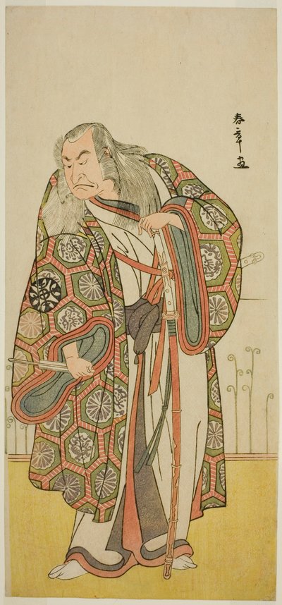 Skuespilleren Nakamura Nakazo I som sværdmester Takuma Genryu (?) i skuespillet Edo no Fuji Wakayagi Soga (?), opført på Nakamura Theatre (?) i den første måned, 1789 (?) af Katsukawa Shunsho