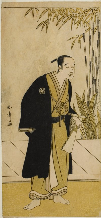 Skuespilleren Otani Tomoemon I som Kajino Choan (?) i skuespillet Hono Nitta Daimyojin (?), opført på Morita Theatre (?) i den syvende måned, 1777 af Katsukawa Shunsho