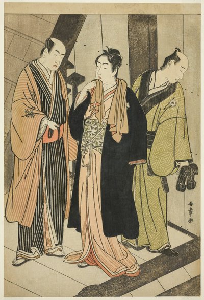 Team c og rs Ichikawa Kado gennemsigtig (ft), fest hvid medicin V (første r), plan d fest carmo (?) af Katsukawa Shunsho