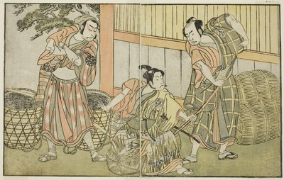 Stykket Kuni no Hana Ono no Itsumoji, opført på Nakamura-teatret i den ellevte måned, ca. 1772 (træsnit) af Katsukawa Shunsho