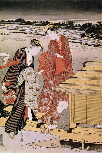 Toi ght Oto Sumida River Japa Nise p Hayashi af Haru tidlige Katsukawa (Acchive 1780-1795) af Katsukawa Shunsho