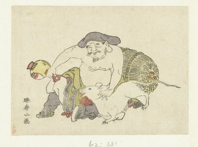 Daikoku og hans rotte af Katsukawa Shunzan