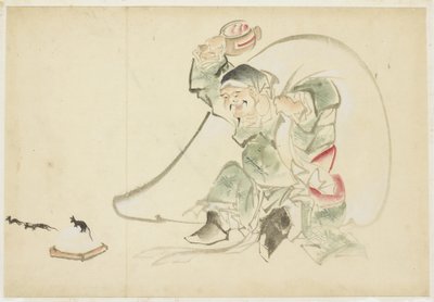 Daikoku, Lykkens Gud, med sin Magi Mallet af Katsushika (school of) Hokusai