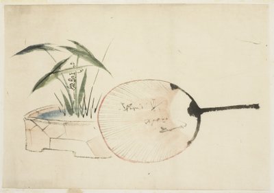Ventilator og plantearrangement af Katsushika (school of) Hokusai