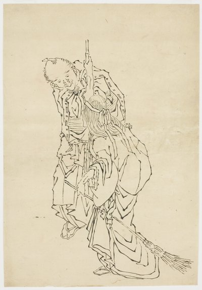 Jo og Uba; Tema for Takasago, ca. 1815-1849 (blæk på papir) af Katsushika (school of) Hokusai
