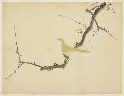 Nattergal på en blommegren af Katsushika (school of) Hokusai