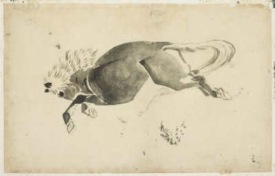 Løbehest, ca. 1815-1849 (blæk på papir) af Katsushika (school of) Hokusai