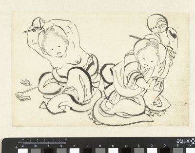 To kvinder bliver klippet af attributed to Katsushika Hokusai