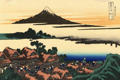 36 udsigter over Mount Fuji, Japan: Daggry ved Isawa i Kai-provinsen, Japan - Tryk af Katsushika Hokusai (1760-1849) (ukiyo-e-skole) 1830-1833 State A Pushkin Museum of Fine Arts, Moskva af Katsushika Hokusai