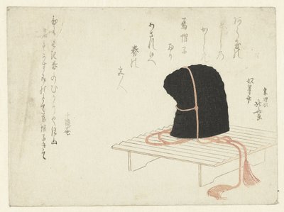 En hofkasket på et stativ af Katsushika Hokusai