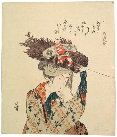 En pige fra Ohara, 1806-1815. af Katsushika Hokusai