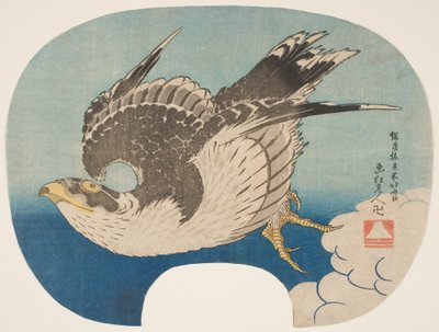 A Hawk in Flight, ca. 1840 (træbloktryk) af Katsushika Hokusai