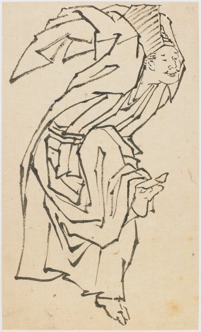 En Sambaso-danser, slutningen af det 18.-begyndelsen af det 19. århundrede. af Katsushika Hokusai