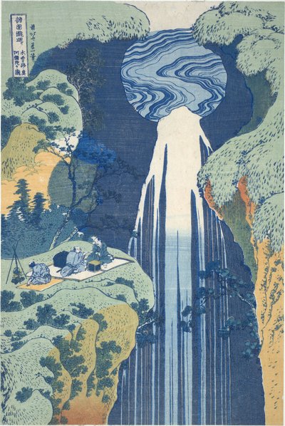 Amida-vandfaldet langt borte på Kiso-vejen, fra serien »Rundtur til vandfald i forskellige provinser« af Katsushika Hokusai