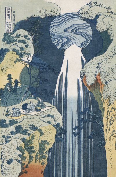 Amida-vandfaldet på Kiso-motorvejen, fra serien "A Journey to the Waterfalls of all the Provinces" af Katsushika Hokusai