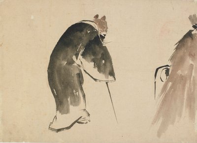 En gammel mus klædt i en sort kappe, slutningen af det 18.-begyndelsen af det 19. århundrede. af Katsushika Hokusai