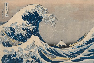 Beneath the Waves ud for Kanagawa, også kendt som The Great Wave, fra serien Thirty-Six Views of Mount Fuji af Katsushika Hokusai