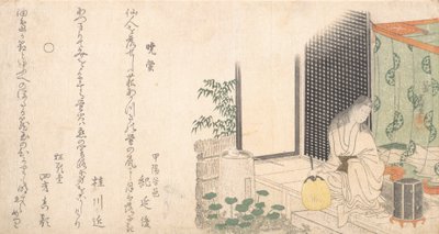 Bur med ildfluer ved daggry om sommeren, ca. 1800. af Katsushika Hokusai