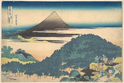 »Pine-træet ved Aoyama« (Aoyama enza no matsu), fra serien »De 36 udsigter over Fuji« (Fugaku sanjūrokkei) af Katsushika Hokusai