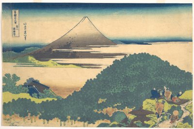 »Pine-træet ved Aoyama« (Aoyama enza no matsu), fra serien »De 36 udsigter over Fuji-bjerget« (Fugaku sanjūrokkei) af Katsushika Hokusai