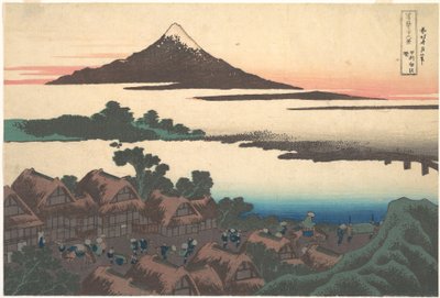 Daggry ved Isawa i Kai-provinsen (Kōshū Isawa no akatsuki), fra serien »De 36 udsigter over Fuji-bjerget« (Fugaku sanjūrokkei) af Katsushika Hokusai