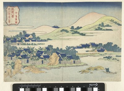 Bananhaverne i Chuto Chuto-sko (titel på objekt) Otte udsigter over Ryukyu-øerne (serietitel) Ryukyu hakkei (serietitel på objekt) af Katsushika Hokusai