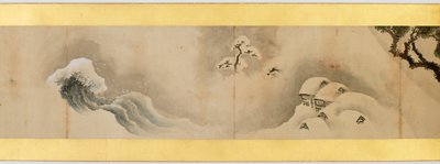 Detalje af håndrulle med forskellige billeder, Edo-perioden, 1839, blæk og farve på papir af Katsushika Hokusai