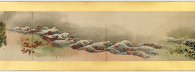 Detalje af Handscroll med diverse billeder, Edo Periode, 1839 blæk og farve på papir af Katsushika Hokusai