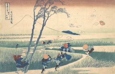 Ejiri i Suruga-provinsen Sunshu Ejiri, fra serien Thirty-six Views of Mount ..., ca. 1830-32. af Katsushika Hokusai