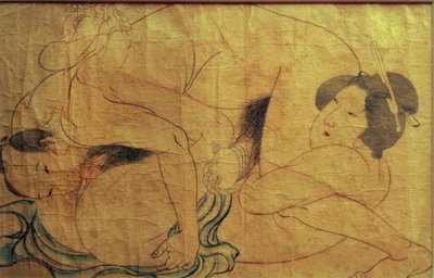 Erotisk scene af Katsushika Hokusai