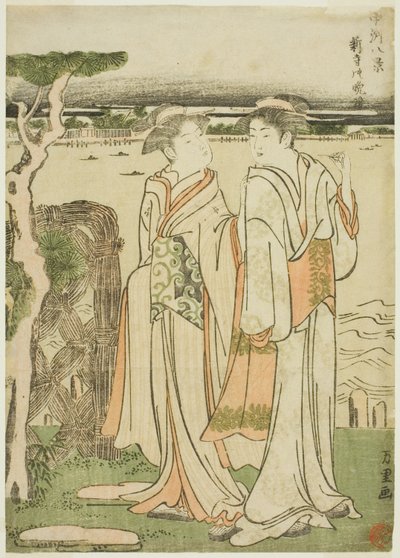 Aftenklokke ved Mii-templet af Katsushika Hokusai