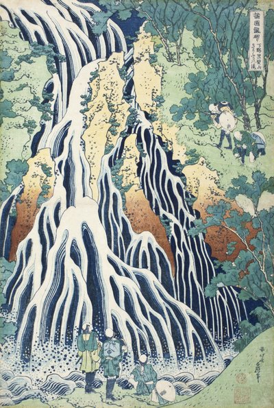 Kirifuri-vandfaldene ved bjerget Kurokami, Shimotsuke-provinsen af Katsushika Hokusai