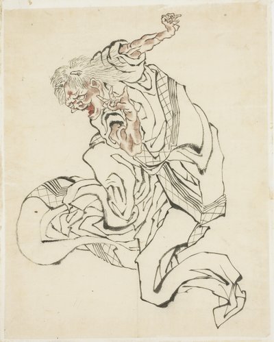 Kvinde Oni (illustration til et folkeeventyr), ca. 1815-49 (blæk og farve på papir) af Katsushika Hokusai