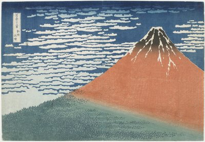 Fin vind, klart vejr, 1831-1834 (farve-træsnit) af Katsushika Hokusai