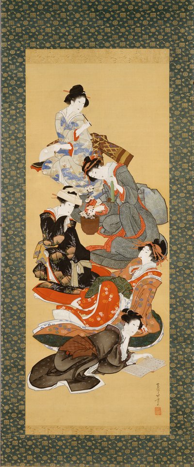 Fem smukke kvinder af Katsushika Hokusai