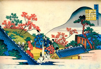 Fra serien Hundred Poems by One Hundred Poets: Fujiwara no Tadahira, c1830. af Katsushika Hokusai