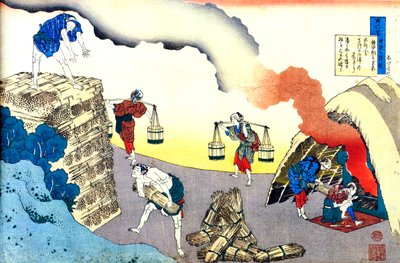 Fra serien Hundred Poems by One Hundred Poets: Fujiwara no Teika, c1830. af Katsushika Hokusai