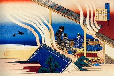 Fra serien Hundred Poems by One Hundred Poets: Fujiwara no Yoshitaka, c1830. af Katsushika Hokusai