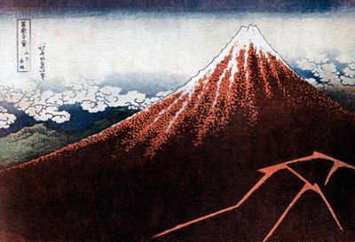 Fuji over lynet, c1823. af Katsushika Hokusai