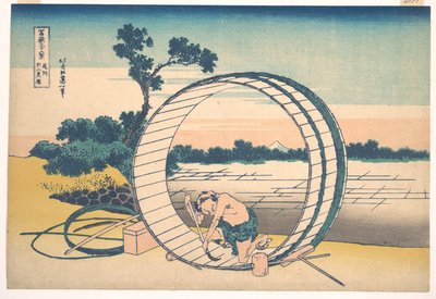 Fujimigahara i Owari-provinsen (Bishū Fujimigahara), fra serien »De 36 udsigter over Fuji-bjerget« (Fugaku sanjūrokkei) af Katsushika Hokusai