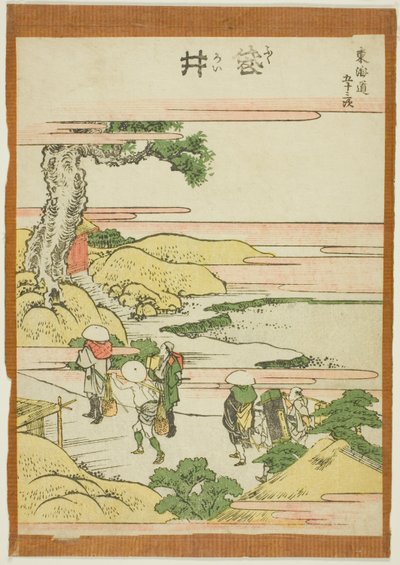 Fukoroi, fra serien "Fifty-three Stations of the Tokaido (Tokaido gojusan tsugi)" af Katsushika Hokusai