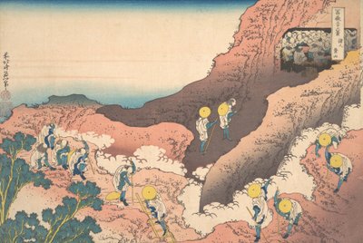 Grupper af bjergbestigere Shojin tozan, fra serien Thirty-six Views of Mou..., ca. 1830-32. af Katsushika Hokusai