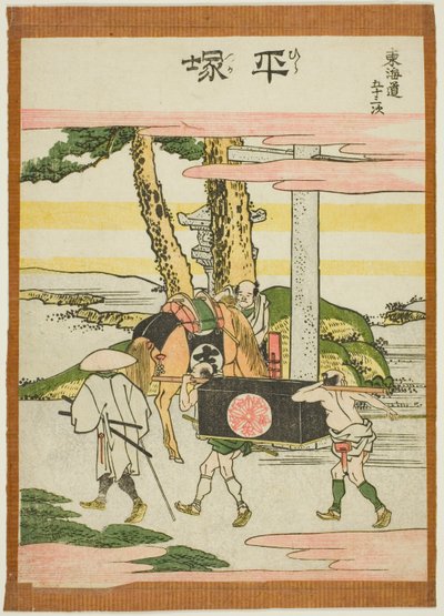 Hiratsuka, fra seriens "Fifty-th lee S tachi sound s of the city degree (urban degree main mountain next)" af Katsushika Hokusai