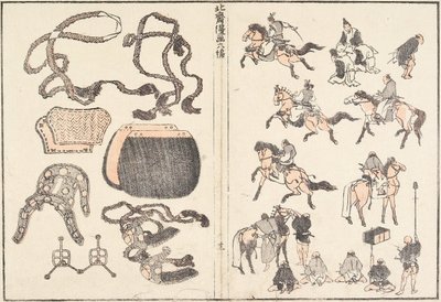 Ryttere og hestespænd af Katsushika Hokusai