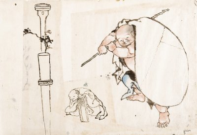Hotei, første kvartal af 1800-tallet.. af Katsushika Hokusai