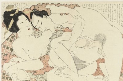 Brystbidende mand Adonis-planten (serietitel) Fukujuso (serietitel) af Katsushika Hokusai
