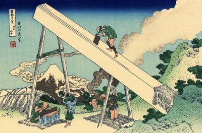 I Totomi-bjergene, ca. 1830 (træbloktryk) af Katsushika Hokusai
