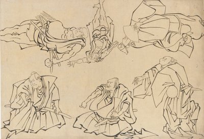 Kabuki-skuespillere, slutningen af det 18.-begyndelsen af det 19. århundrede. af Katsushika Hokusai
