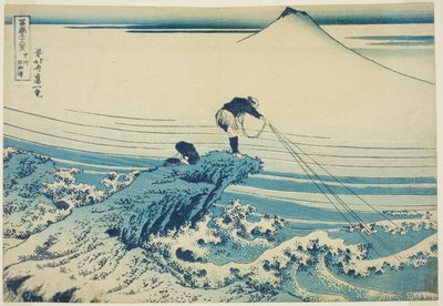 Kajikazawa Kazukai P Lovinse (gammel sake Kajikazawa), fra Te-serien ``Tyrty x udsigt over Fuji-bjerget (Fugaku Usaju Rokukatsu)
